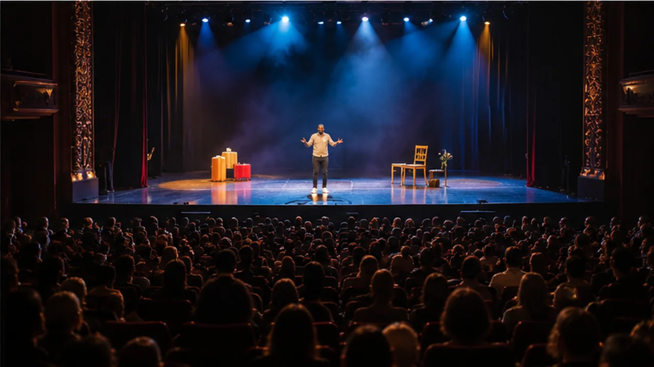 Nilson sur une scène équipée